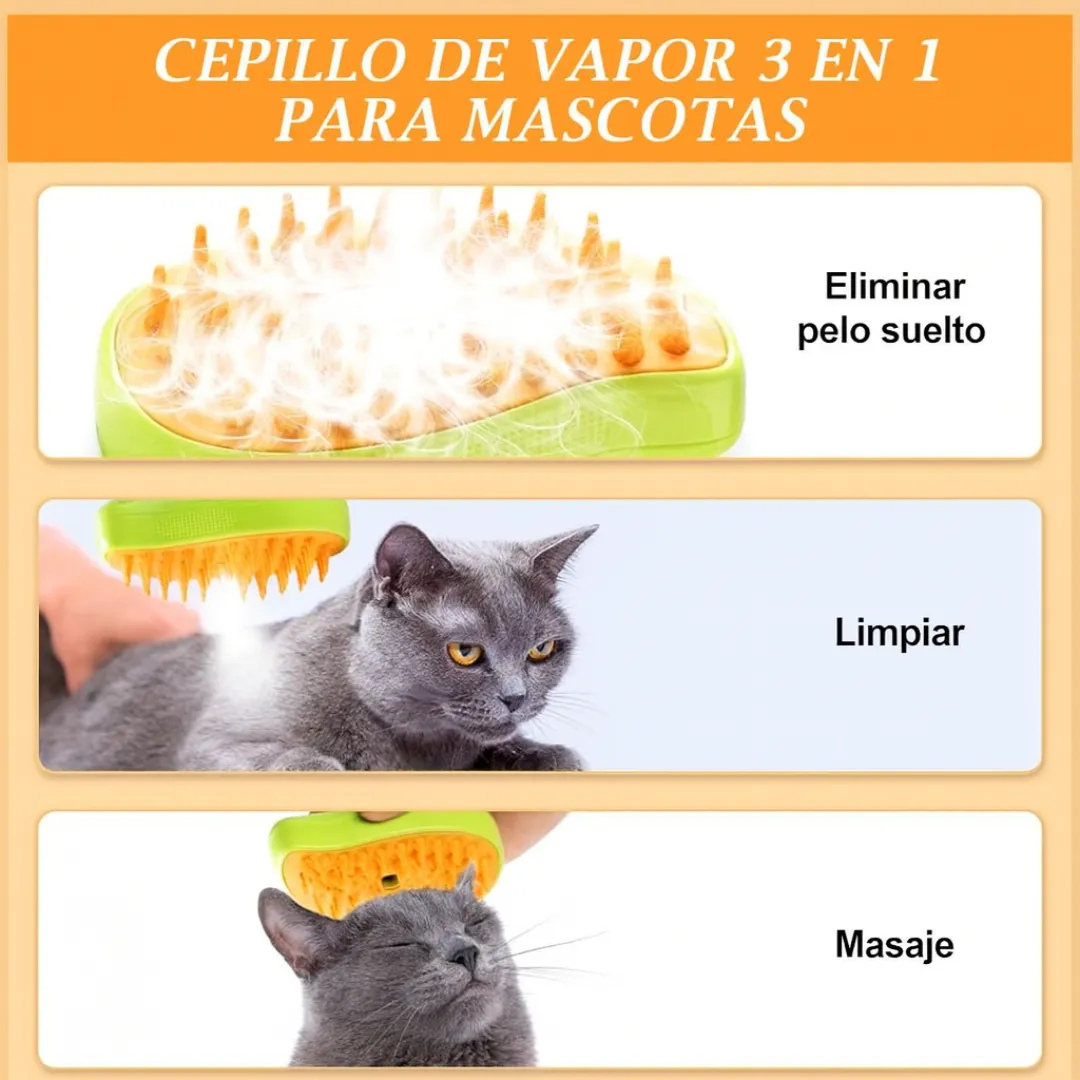 Cepillo a vapor para mascotas
